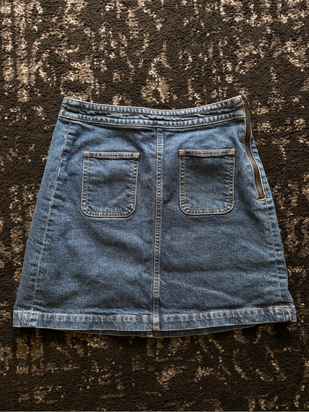 The Loft Denim A-Line Skirt with Back Pockets